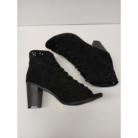 Bella Marie Laced Tie Ankle High Heels Open Toe Dress Casual Faux Suede 10 - Picture 3 of 8